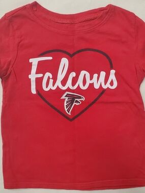 Girl's 3T NFL Falcons Red Heart Logo Tee